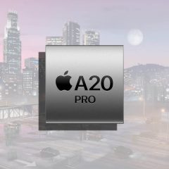 Hình minh họa chip Apple A20 Pro và game GTA 5