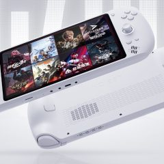 Lenovo Legion C700 mặt trước hiển thị giao diện game và mặt lưng tản nhiệt