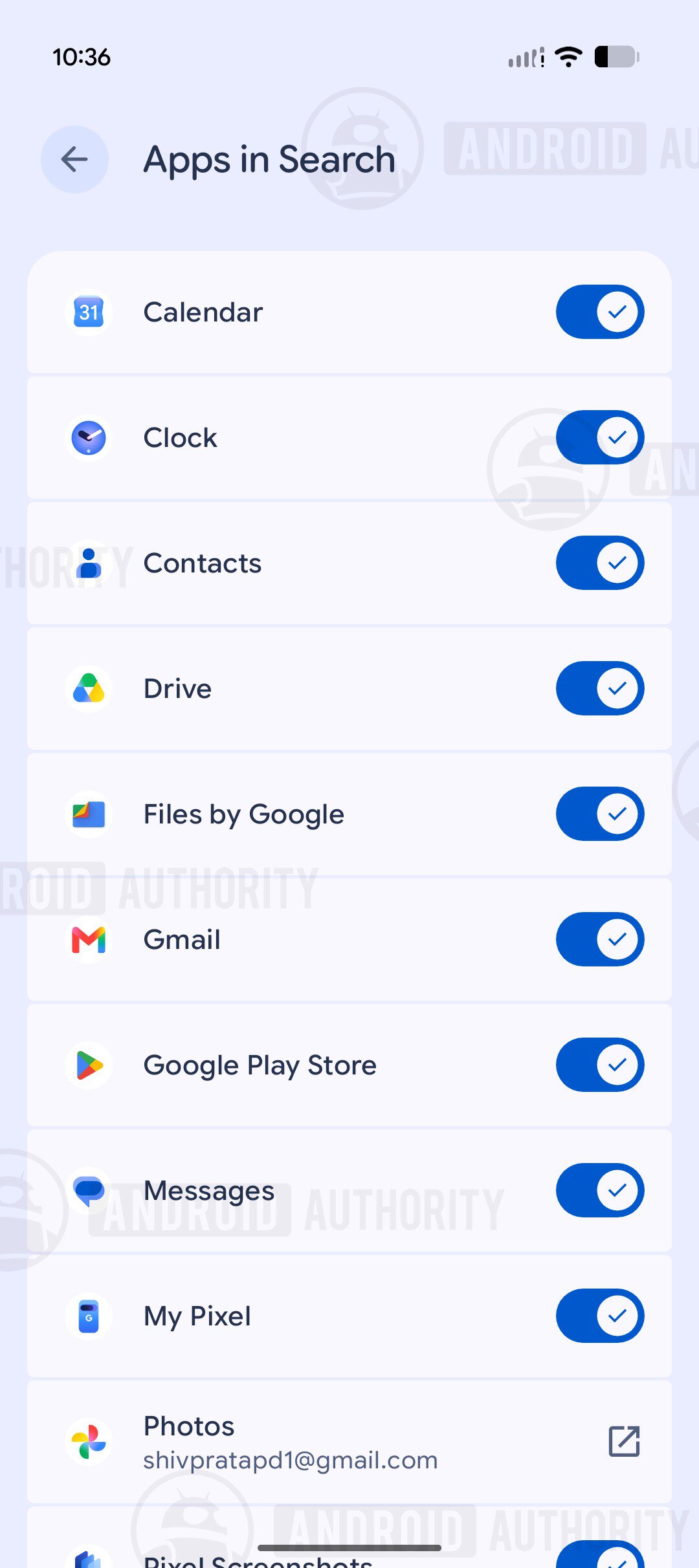 Pixel Search trên Google Pixel 9 chạy Android 17 QPR2 Beta 6