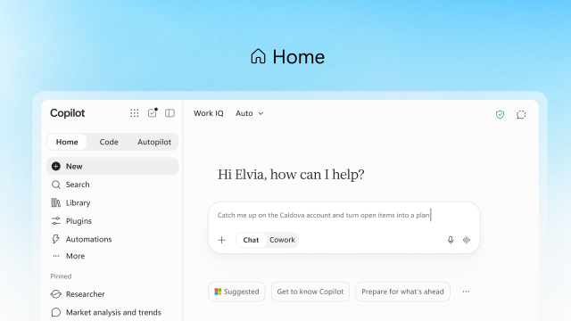 Giao diện Home của Microsoft Copilot