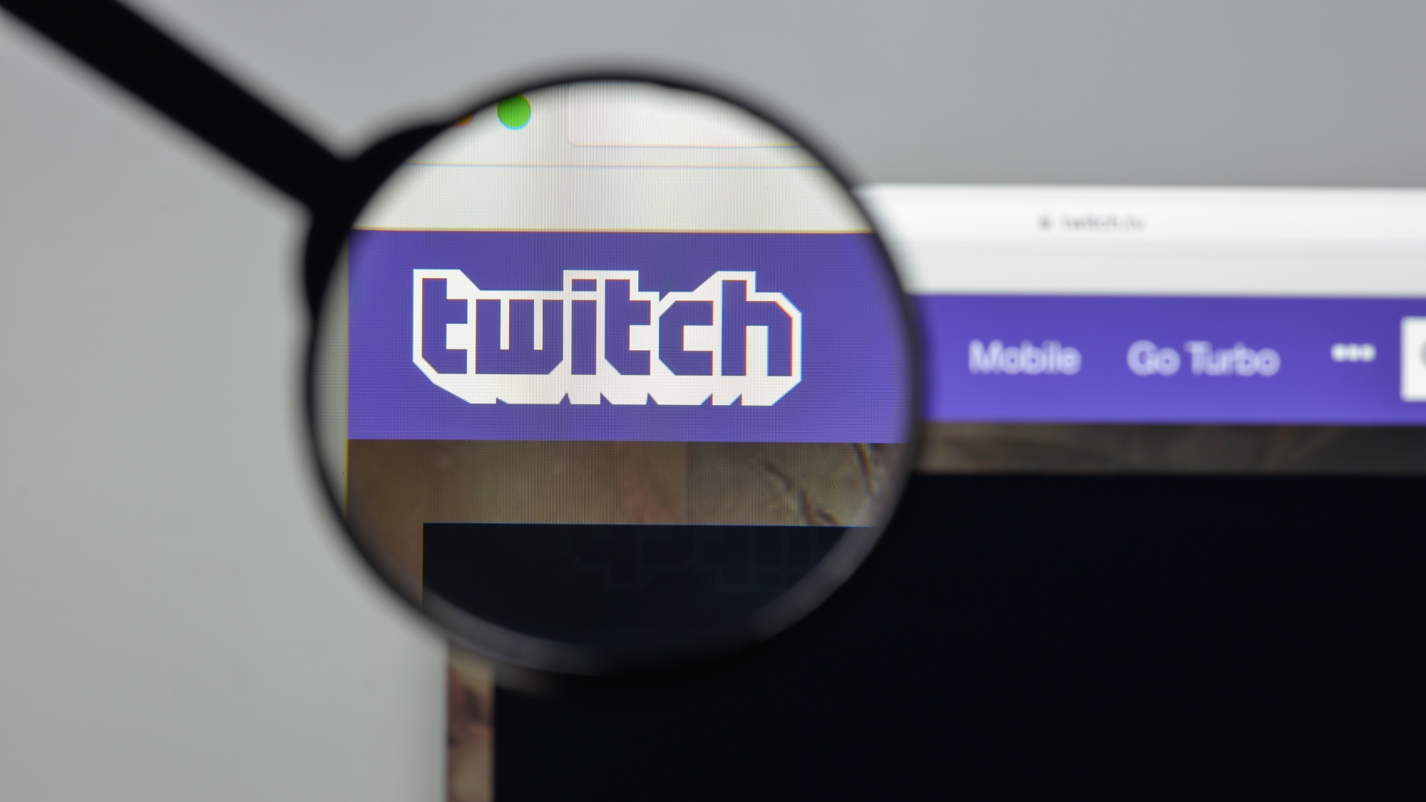 Biểu tượng Twitch và cảnh báo an ninh mạng trên tiện ích trình duyệt