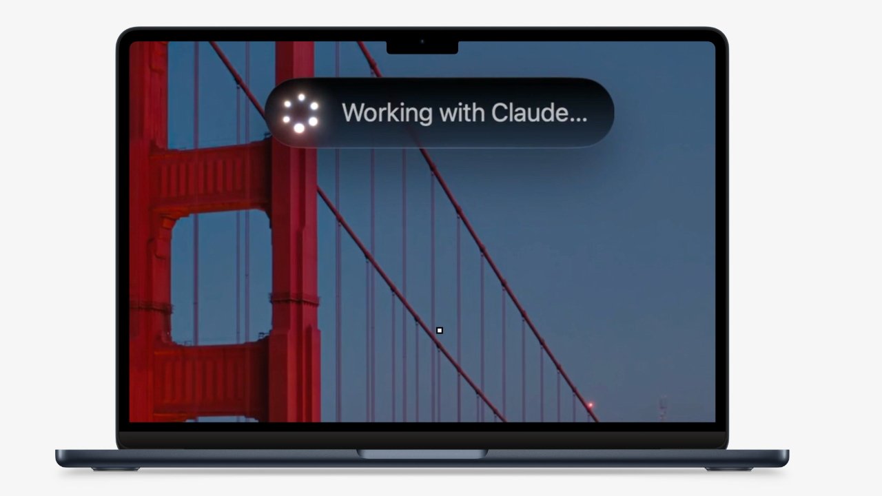 Minh họa giao diện làm việc với mô hình Claude của Anthropic trên thiết bị Apple