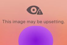 Cảnh báo nội dung nhạy cảm của Apple với biểu tượng con mắt và thông báo This image may be upsetting
