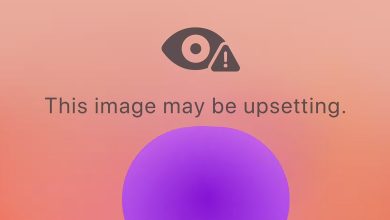 Cảnh báo nội dung nhạy cảm của Apple với biểu tượng con mắt và thông báo This image may be upsetting
