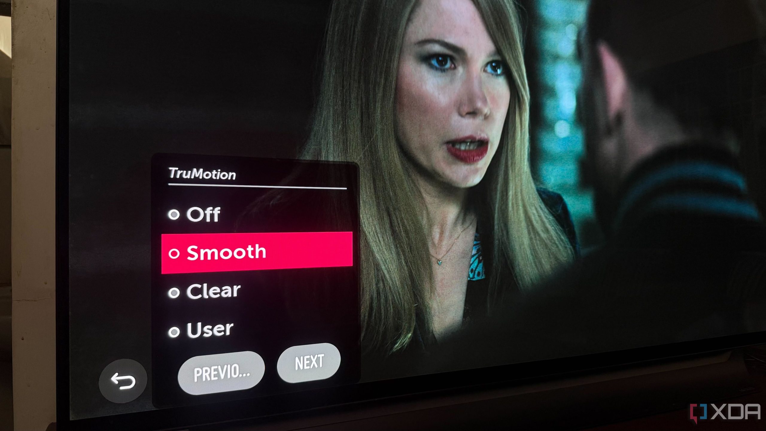 Tùy chọn TruMotion trong menu cài đặt TV