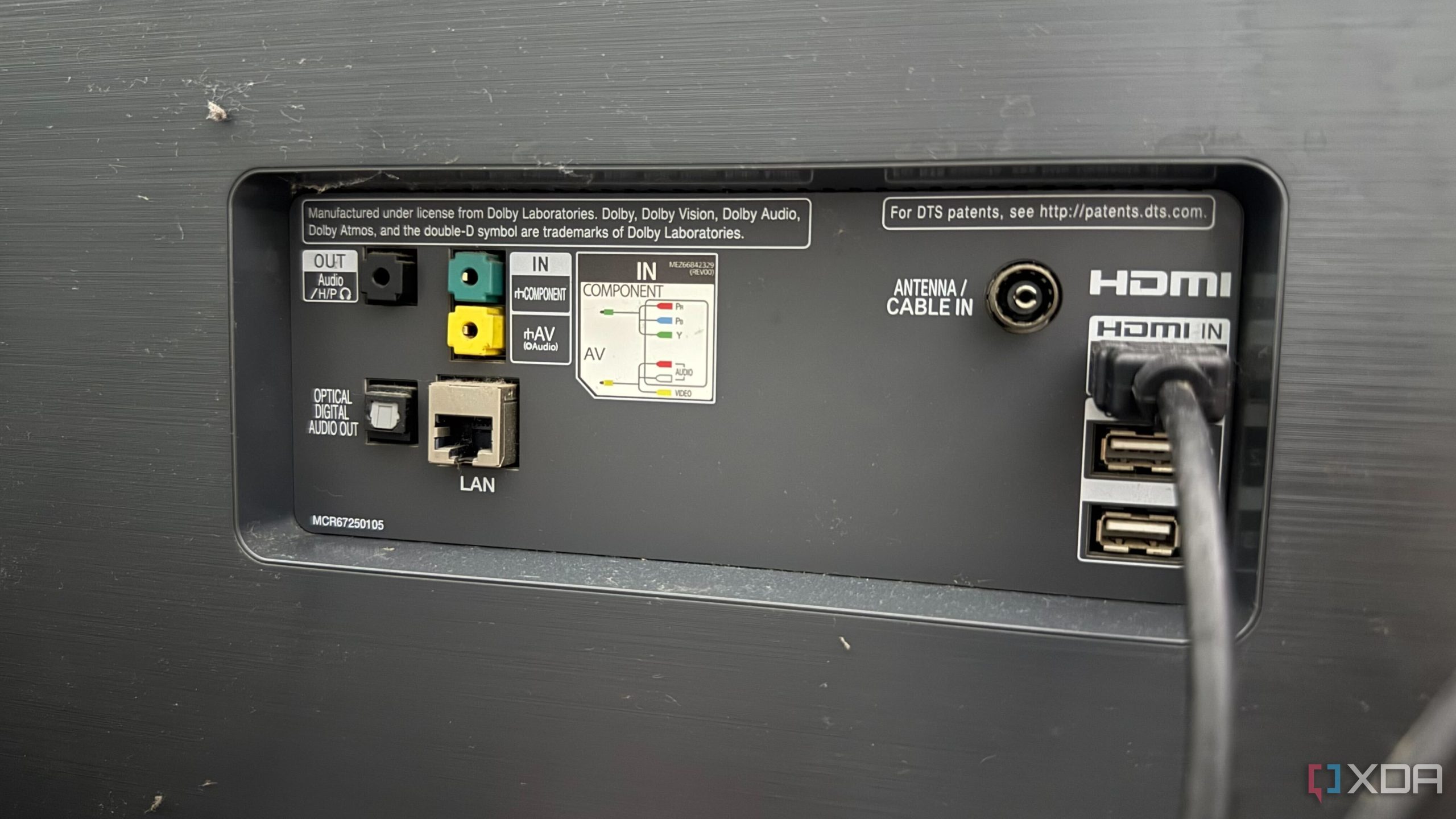Cận cảnh các cổng kết nối phía sau TV thông minh