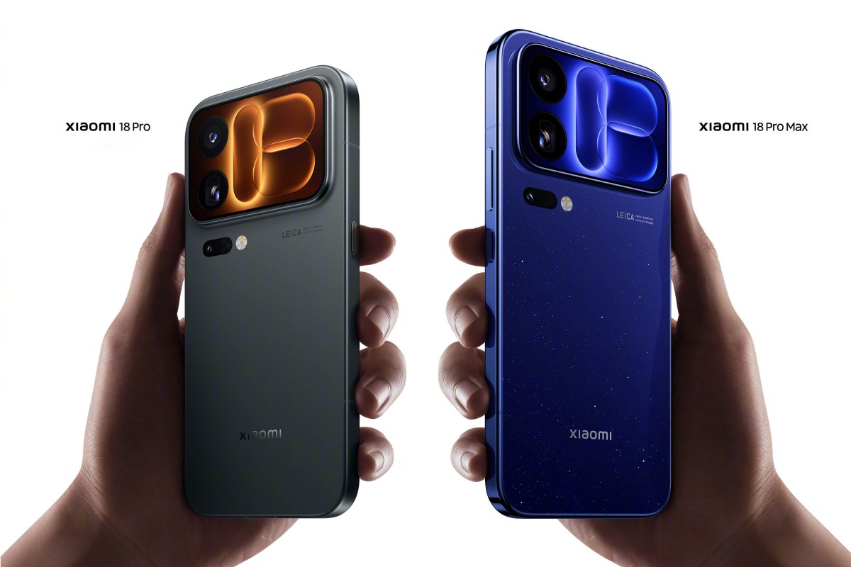 Hai mẫu Xiaomi 18 Pro và Xiaomi 18 Pro Max nhìn từ phía sau