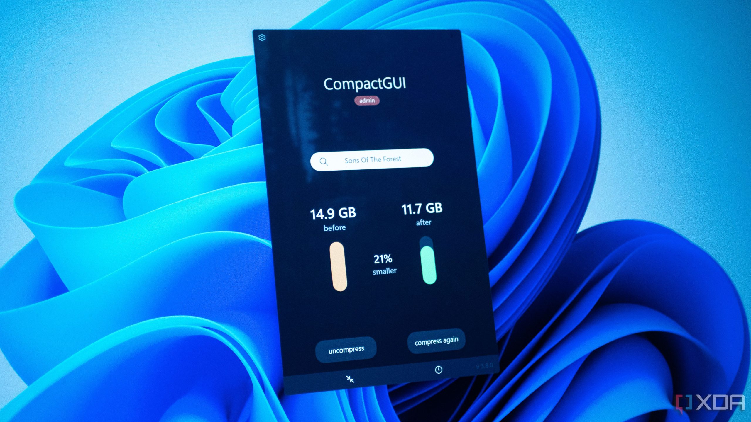 Giao diện phần mềm CompactGUI cho Windows