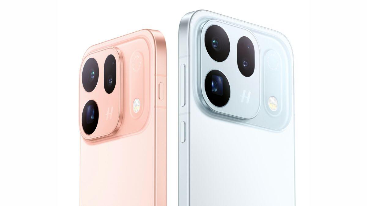 Ảnh render hai điện thoại Oppo Find X10 màu hồng và trắng