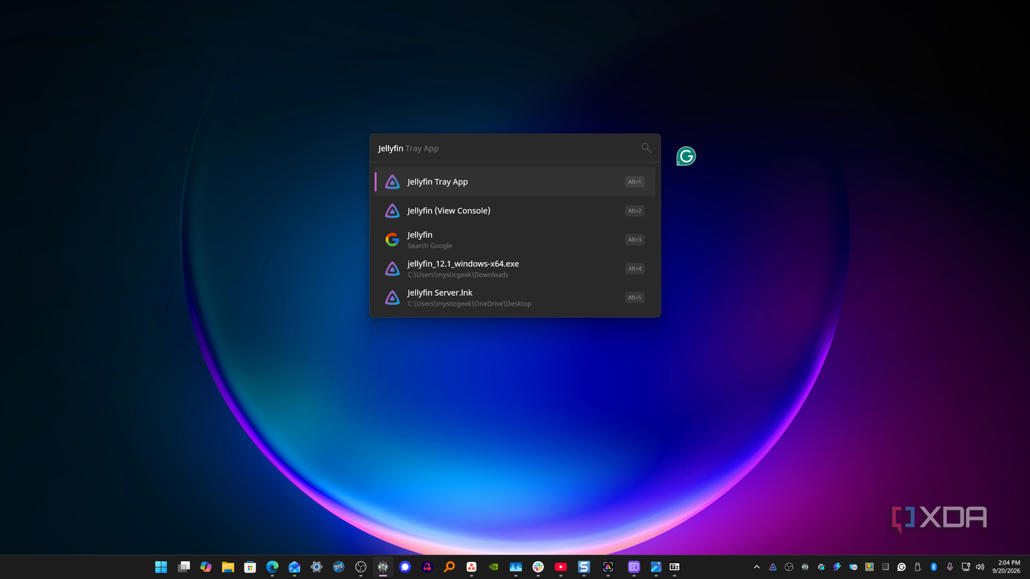 Giao diện Flow Launcher thay thế Start Menu