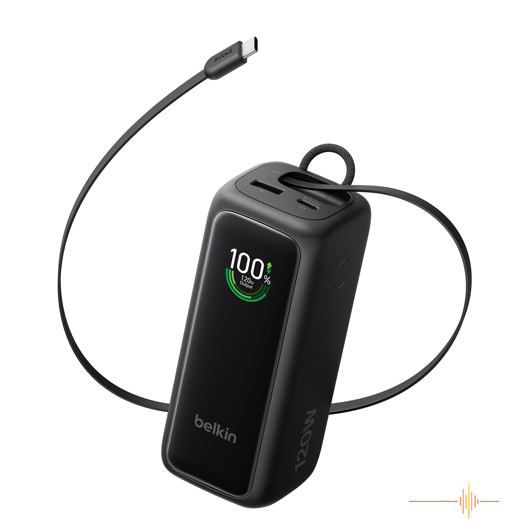 Pin dự phòng Belkin UltraCharge 22K trang bị cáp USB-C tự rút 65W