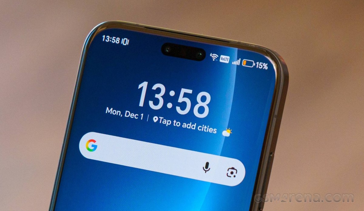 Giao diện và cảm biến camera trước vuông góc rộng trên Honor Magic9