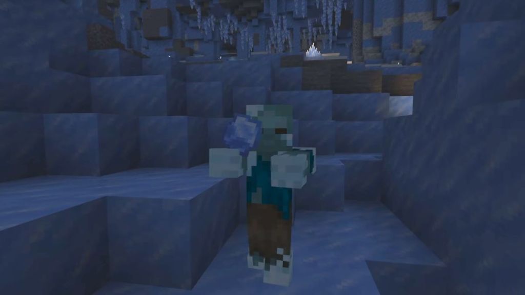 Frozen Zombie cầm bóng băng trong Minecraft
