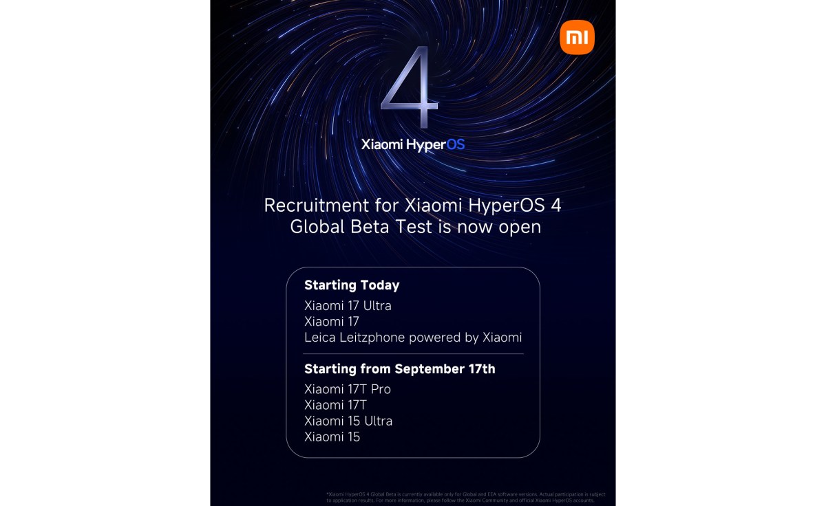 Thông tin tuyển beta HyperOS 4