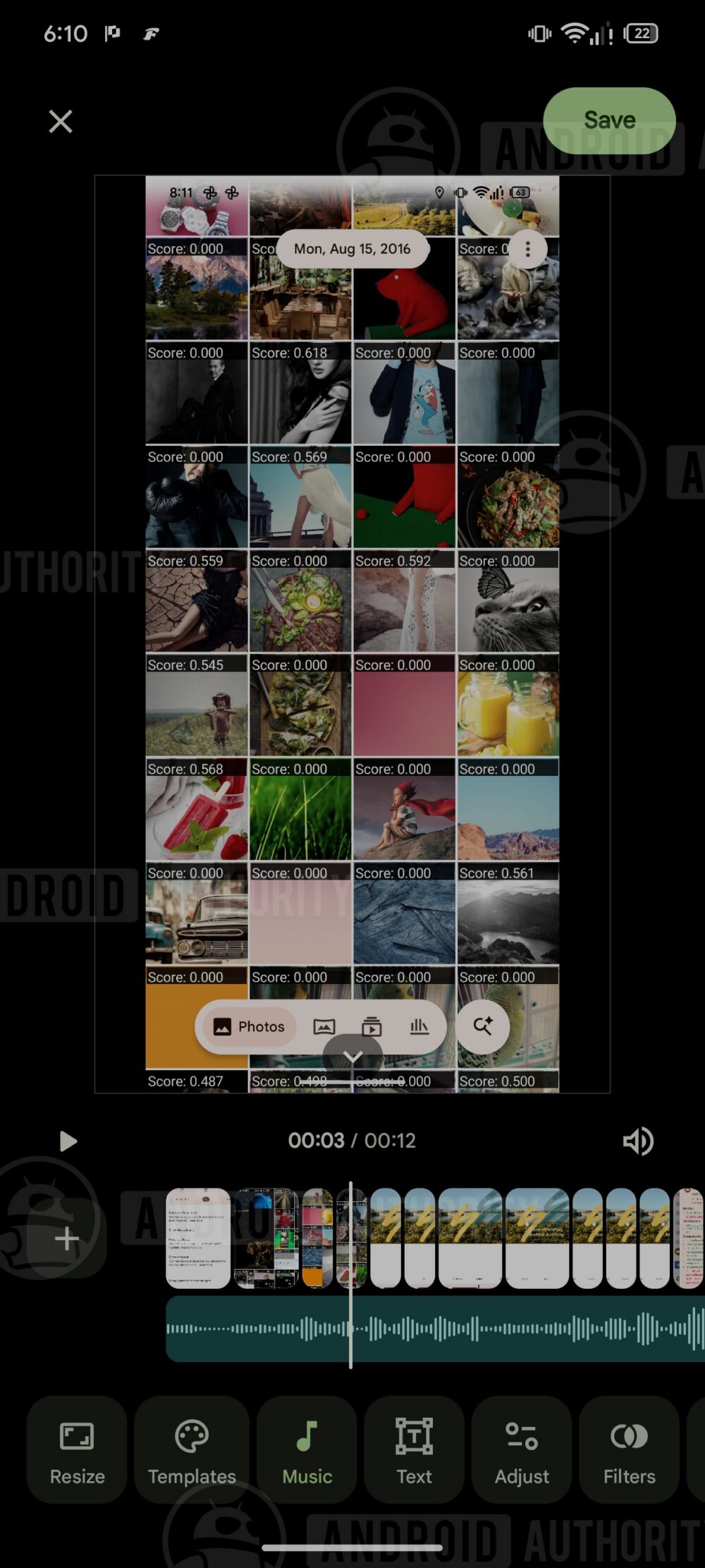 Tùy chọn Beat Match trong Google Photos phiên bản 7.93
