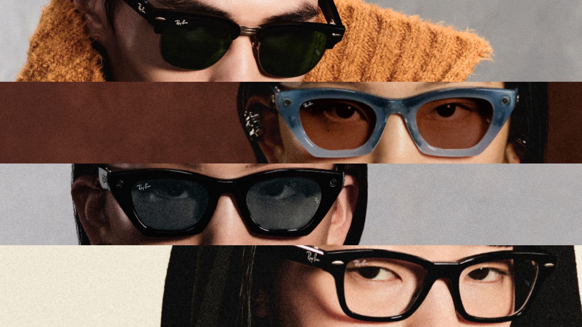 Các mẫu kính AI Ray-Ban Meta được đeo trong ảnh giới thiệu của Meta
