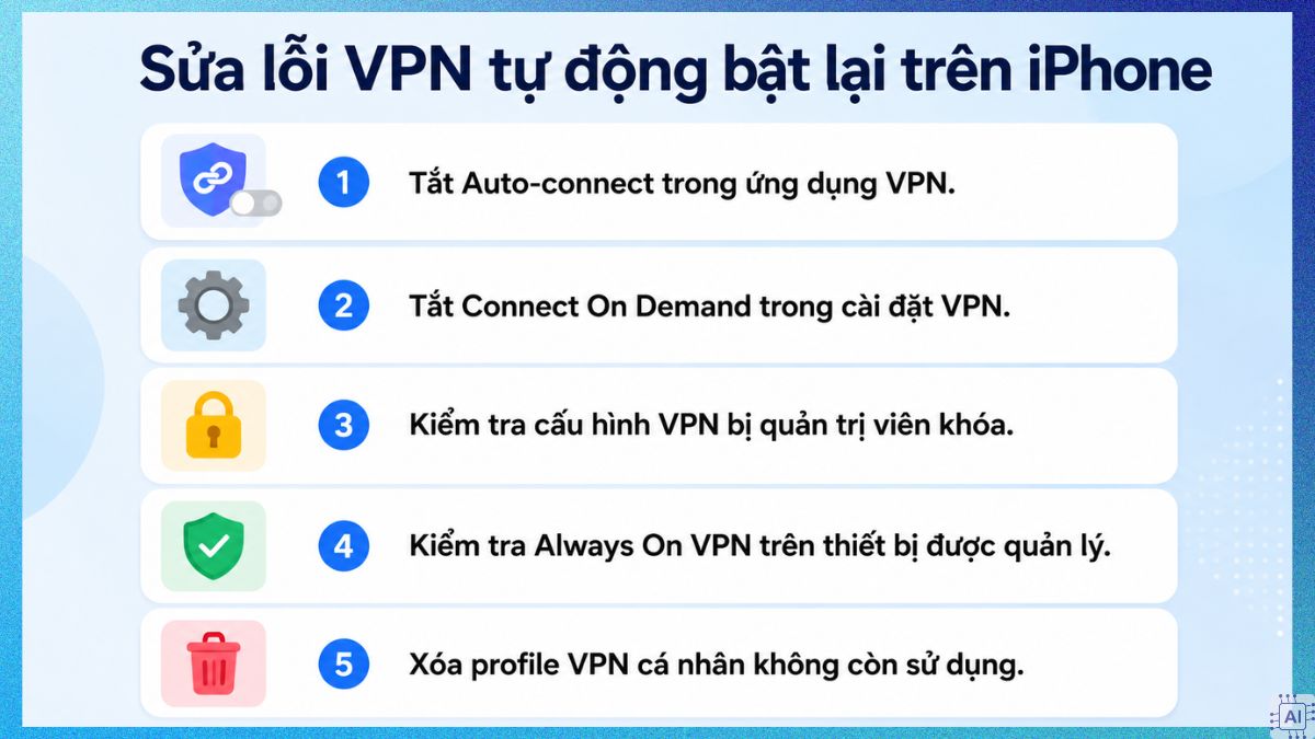 Tùy chọn Xóa cấu hình VPN khỏi bộ nhớ máy