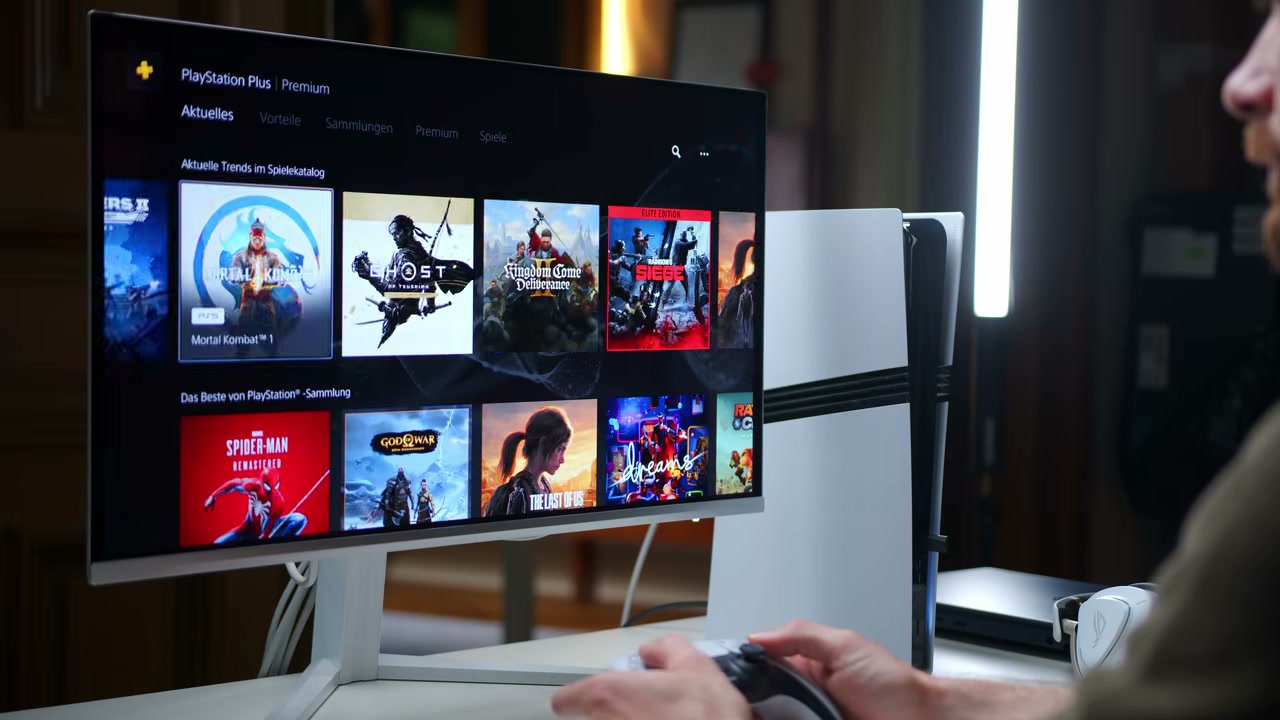 Giao diện danh mục trò chơi PlayStation Plus trên màn hình điều khiển PS5 Pro
