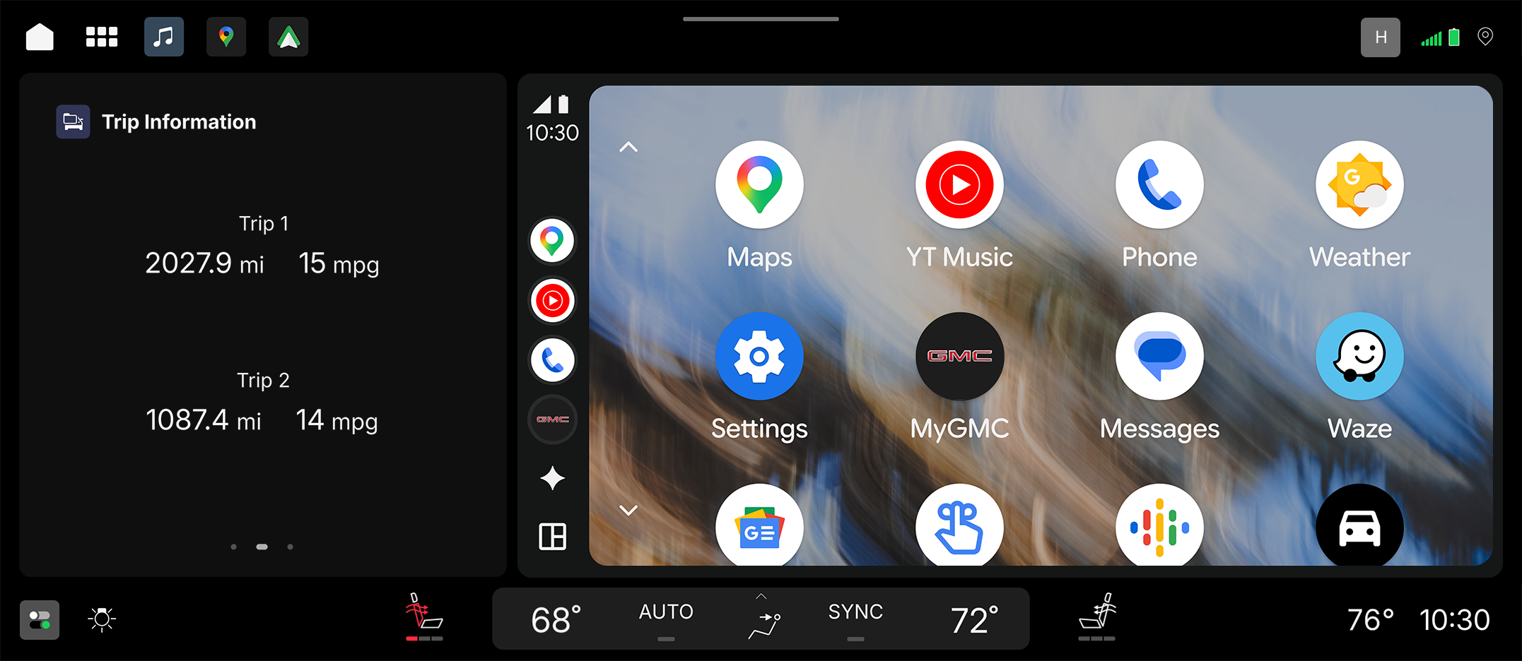 Giao diện Android Auto trên bảng đồng hồ trung tâm xe bán tải GM