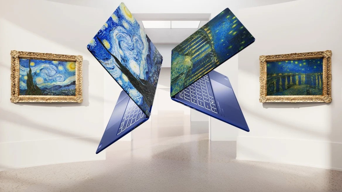 Hai phiên bản màu nghệ thuật của MSI Prestige 14 Flip AI Van Gogh Edition
