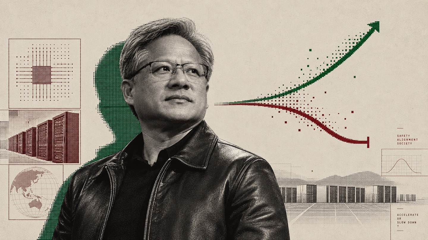 Jensen Huang phát biểu trên sân khấu All-In Summit 2026