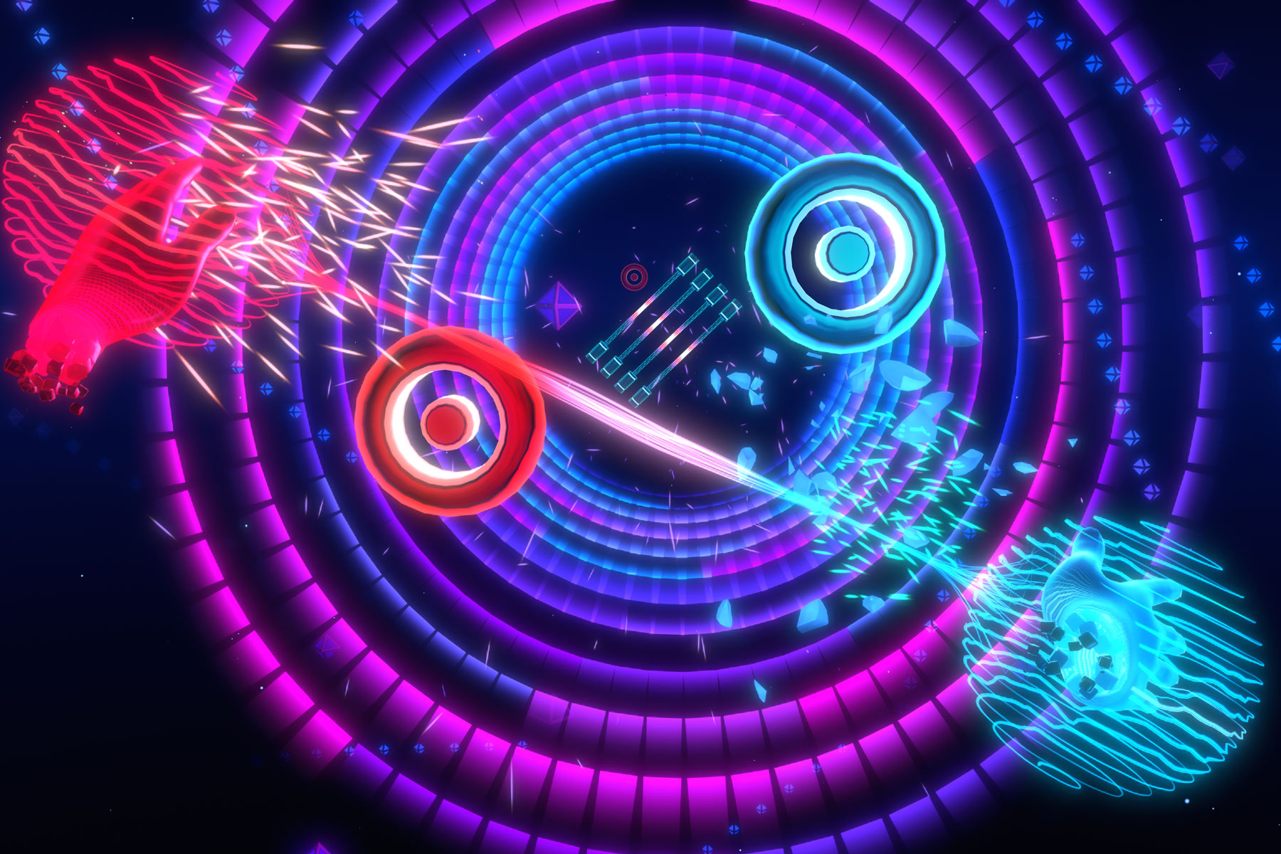 Cảnh gameplay của Beat Saber Flux trong demo