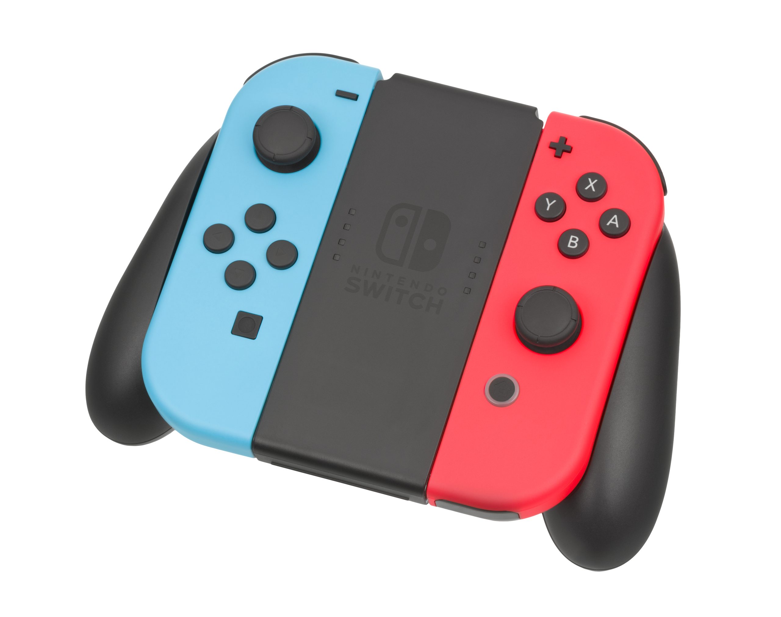 Tay cầm Joy-Con đặt trong grip của Nintendo Switch