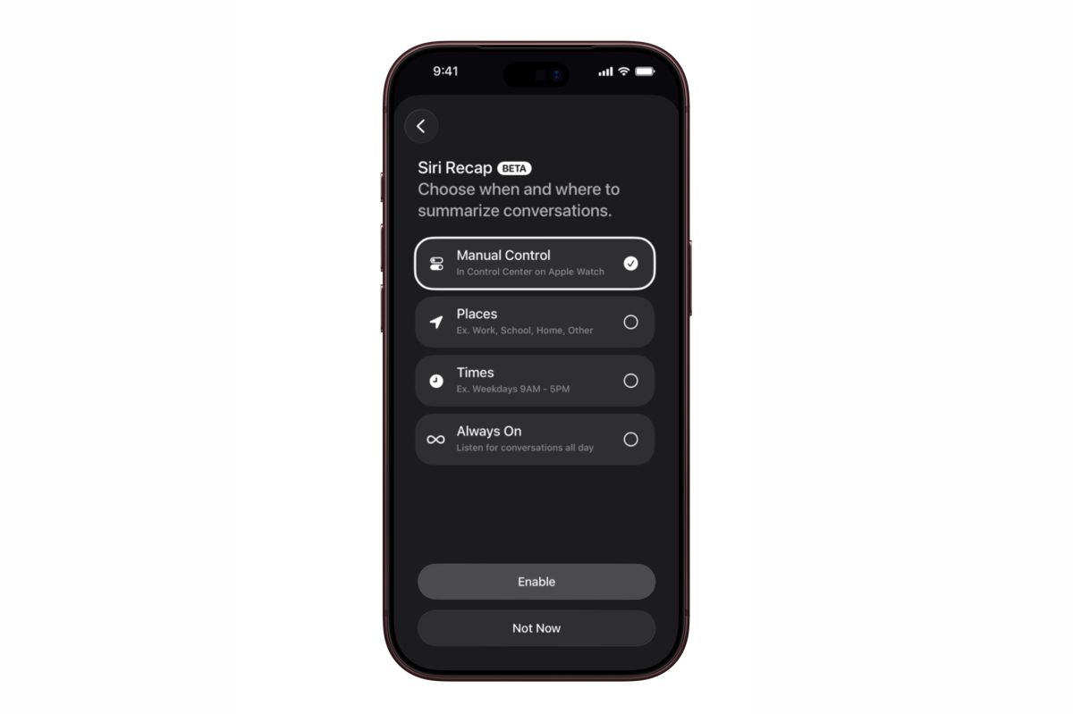 Màn hình cài đặt quyền riêng tư và lịch kích hoạt trong ứng dụng Apple Watch