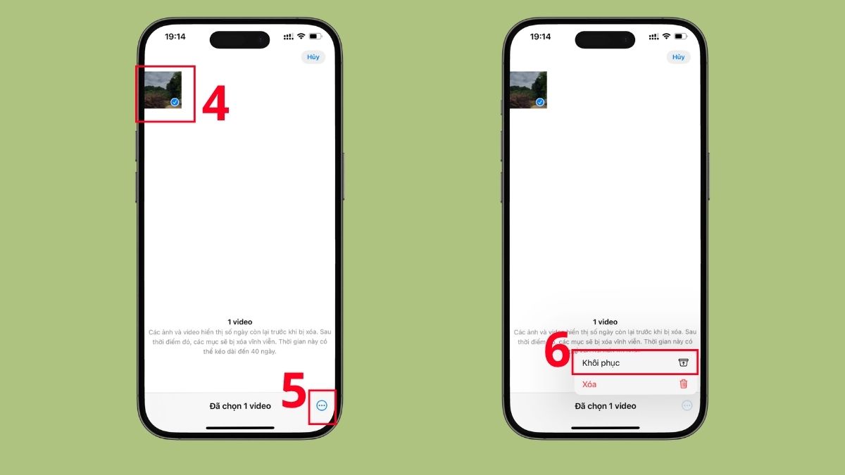 Khôi phục video từ album Đã xóa gần đây trên iPhone