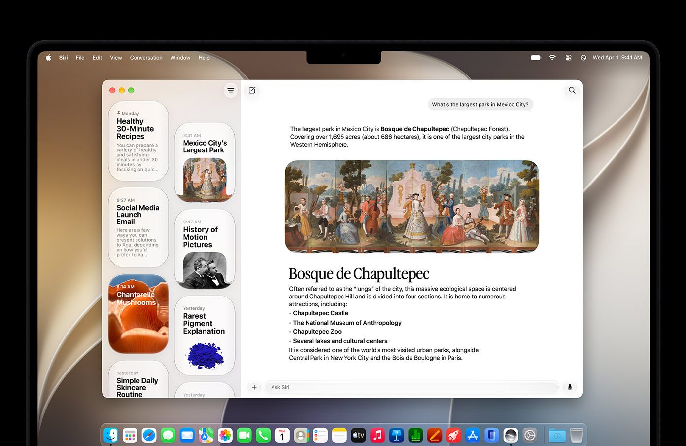 Giao diện ứng dụng Siri chuyên biệt trên macOS 27