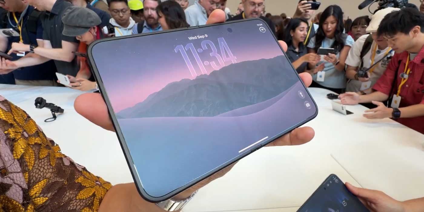 Bề mặt hiển thị iPhone Duo ở góc nghiêng