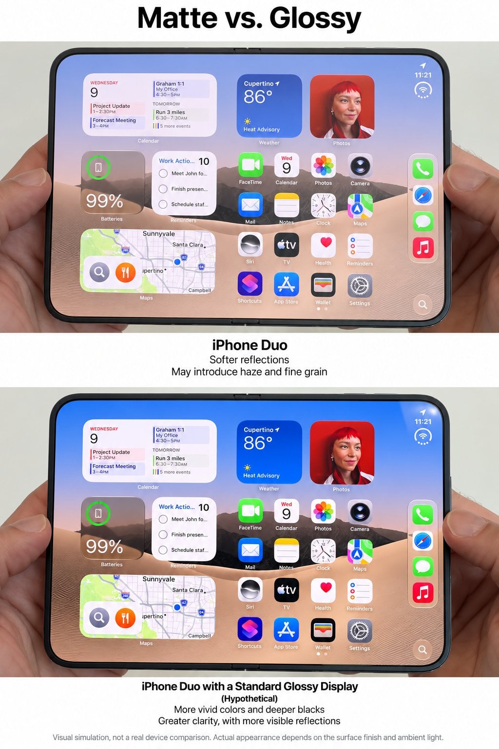Khu vực bản lề và nếp gấp trên màn hình iPhone Duo