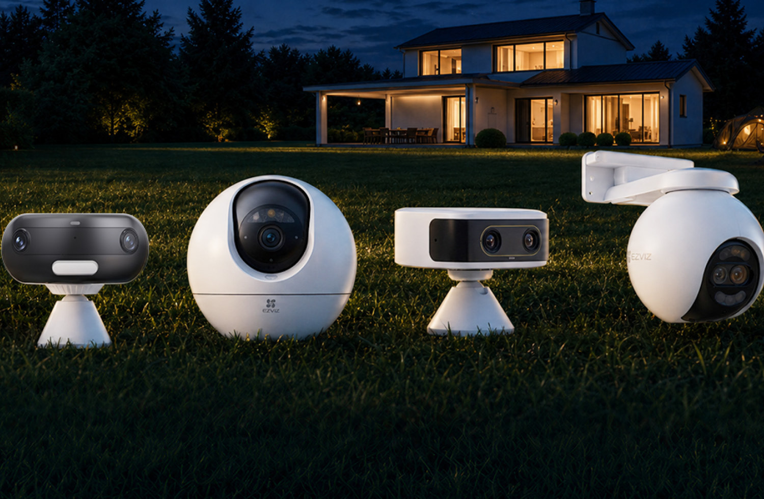 Các camera EZVIZ được trưng bày trong nhóm sản phẩm an ninh ngoài trời