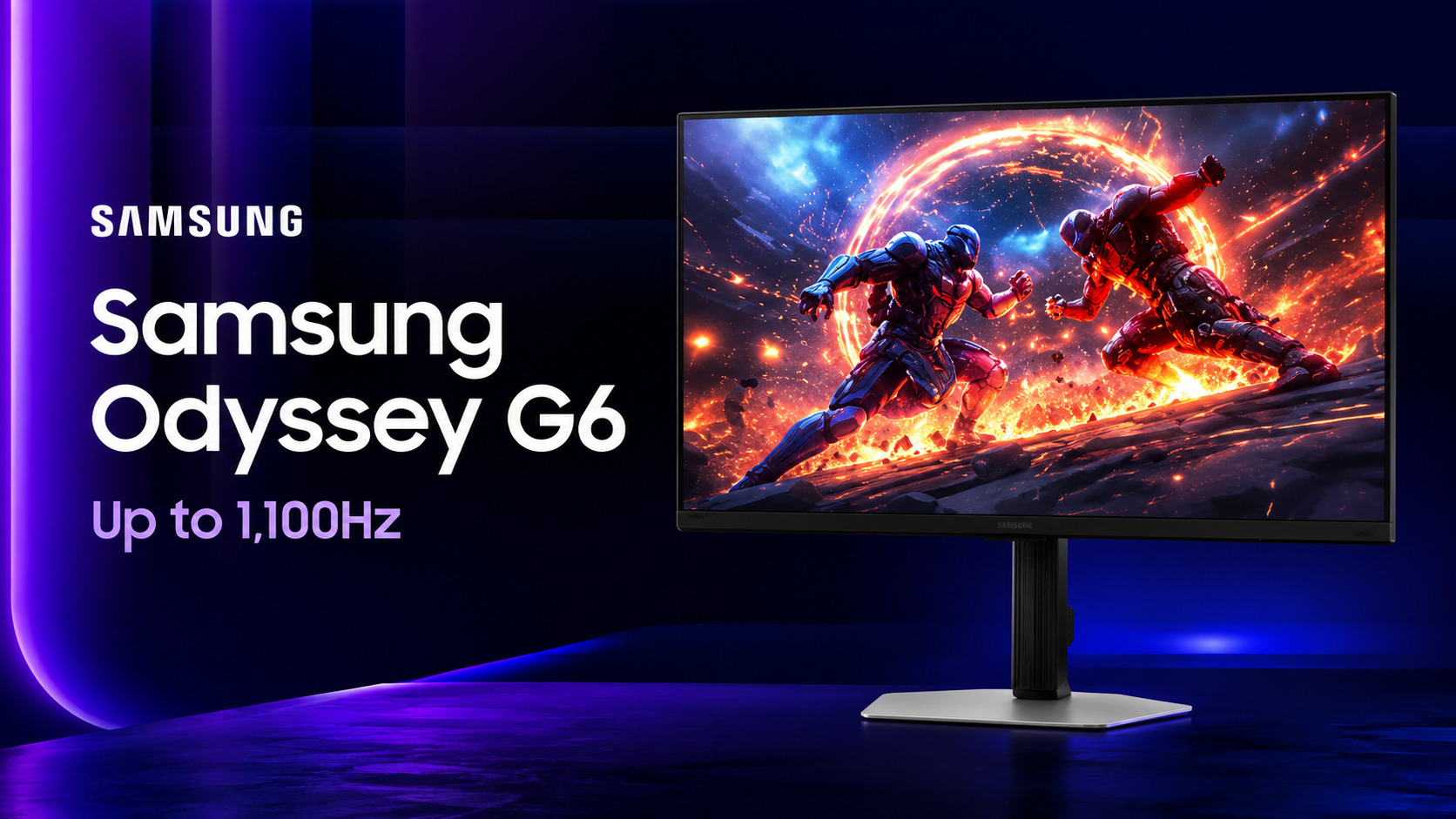 Màn hình Samsung Odyssey G6 hiển thị game thể thao điện tử tốc độ cao