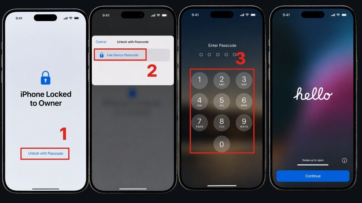 Mở khóa iPhone bằng mật khẩu màn hình