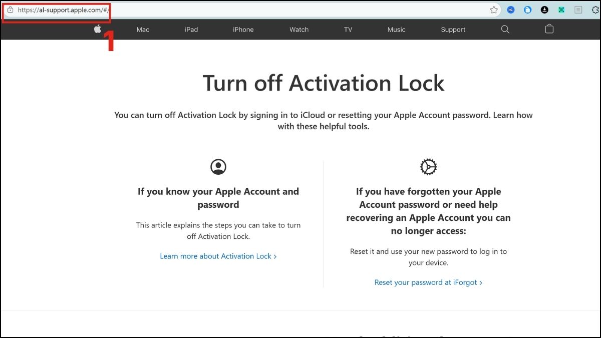 Yêu cầu Apple Support mở khóa kích hoạt