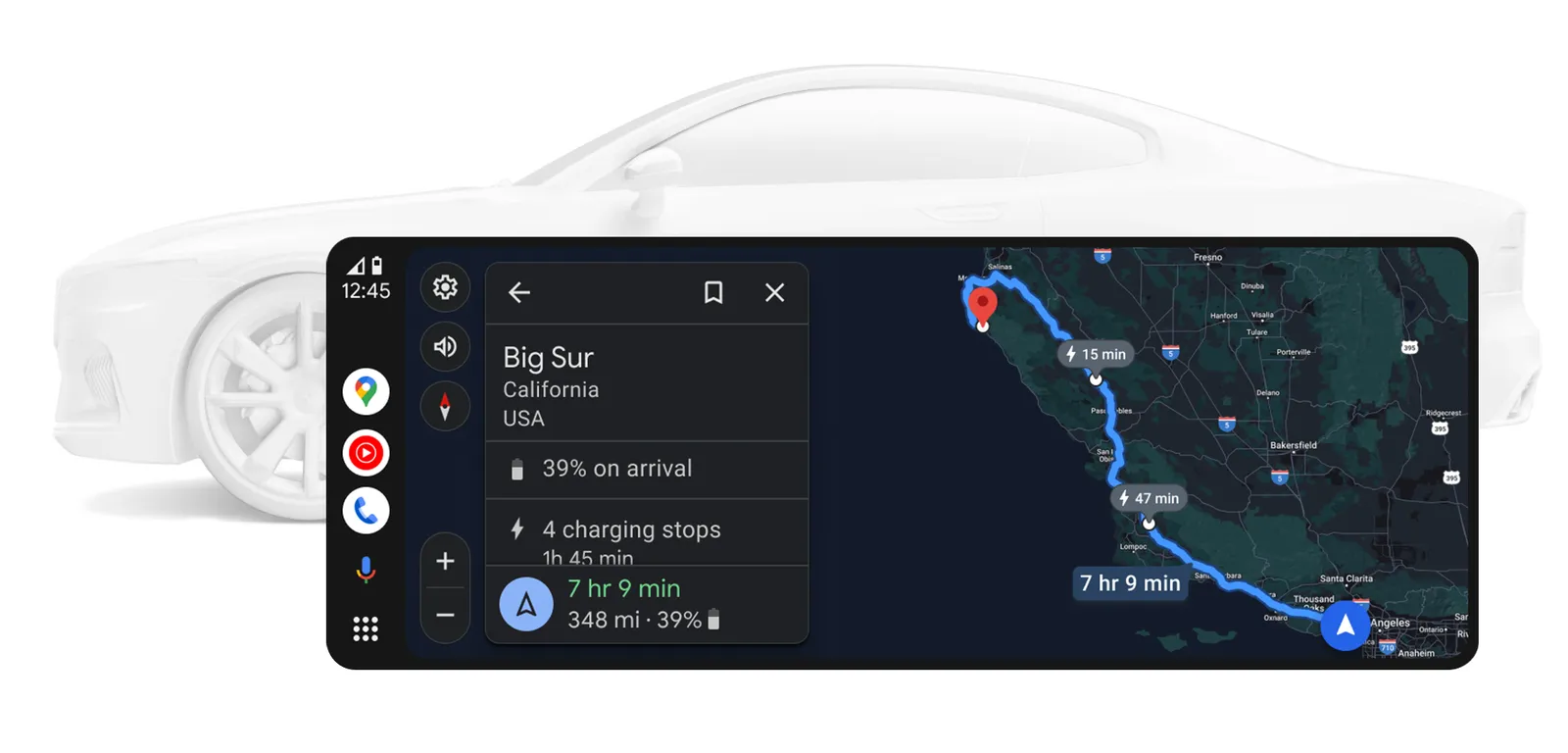Ứng dụng Android Auto đồng bộ dữ liệu trên màn hình xe