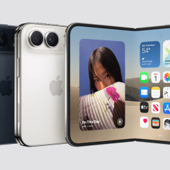 iPhone Duo với hai tùy chọn màu sắc và trạng thái mở màn hình