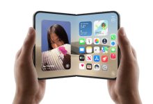 iPhone Duo mở ra để lộ màn hình gập kích thước lớn