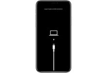 Màn hình Recovery Mode trên iPhone kết nối với máy tính