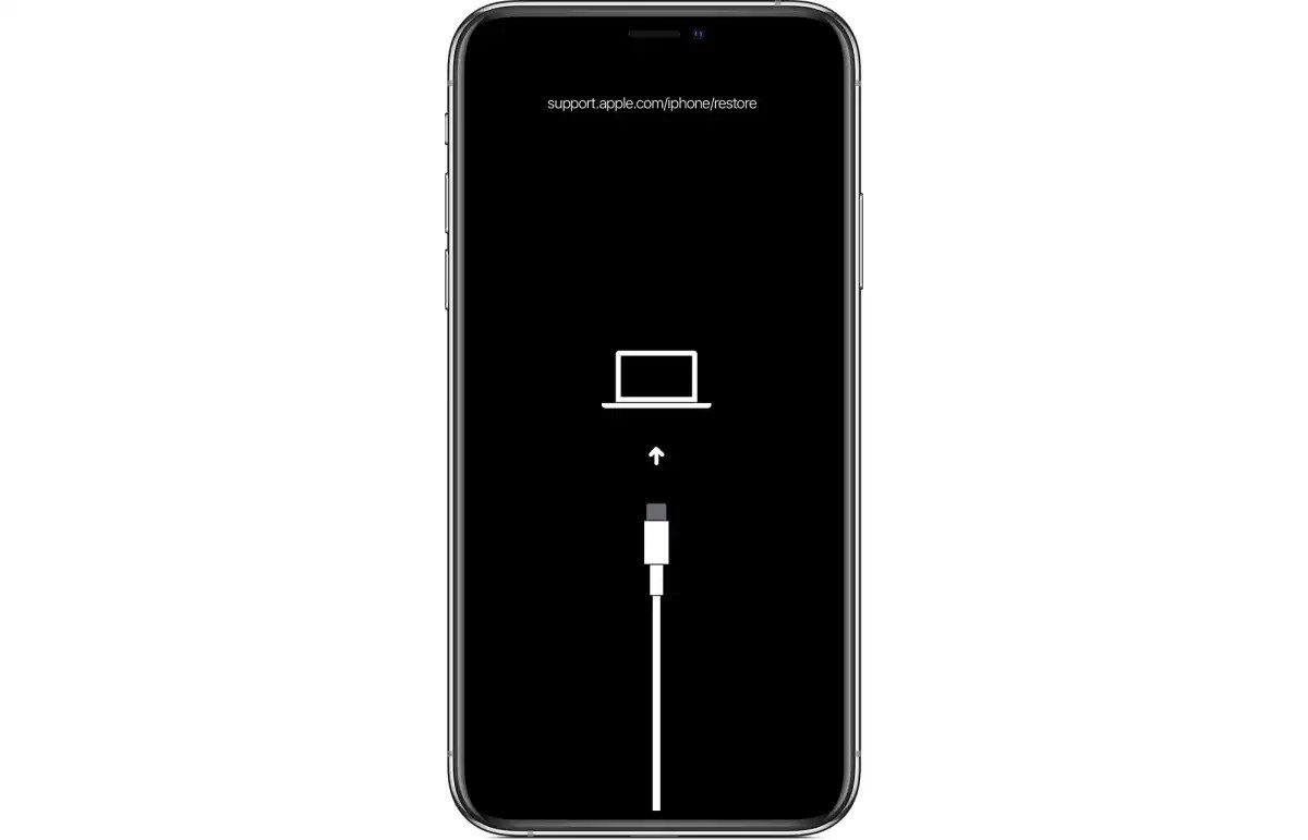 Màn hình Recovery Mode trên iPhone kết nối với máy tính