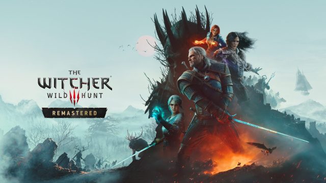 Key art chính thức của The Witcher 3: Wild Hunt Remastered với Geralt, Ciri, Yennefer và Triss.