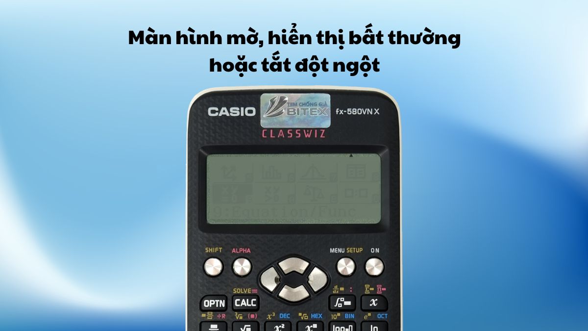 Kích hoạt chế độ kiểm tra màn hình Self-test trên máy tính Casio fx-580VN X