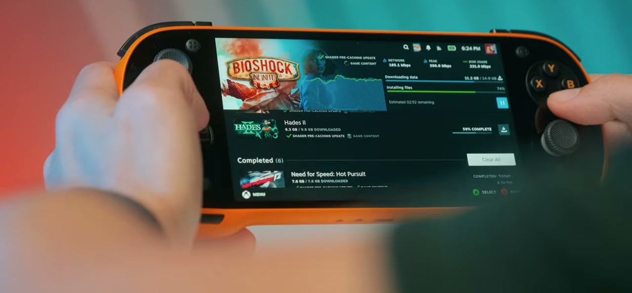 Màn hình tải game Steam trên KONKR Pocket FIT