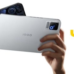 Mặt trước và mặt lưng bạc của iQOO Pad Ultra