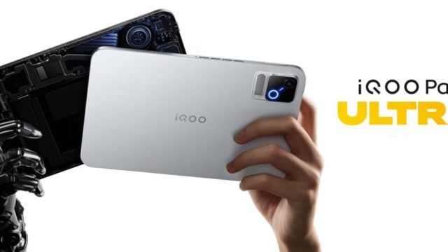 Mặt trước và mặt lưng bạc của iQOO Pad Ultra