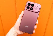 POCO F9 Ultra màu Dark Cherry nhìn từ mặt lưng