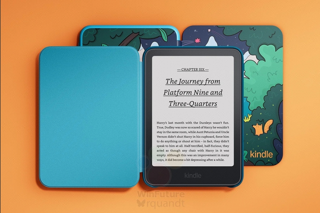 Ảnh rò rỉ phiên bản Amazon Kindle thế hệ 12 dành cho trẻ em với ốp lưng họa tiết hoạt hình