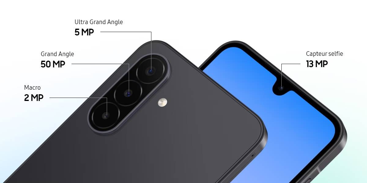 Cụm 3 camera sau và chuẩn kháng nước bụi IP64 trên Galaxy A18 4G