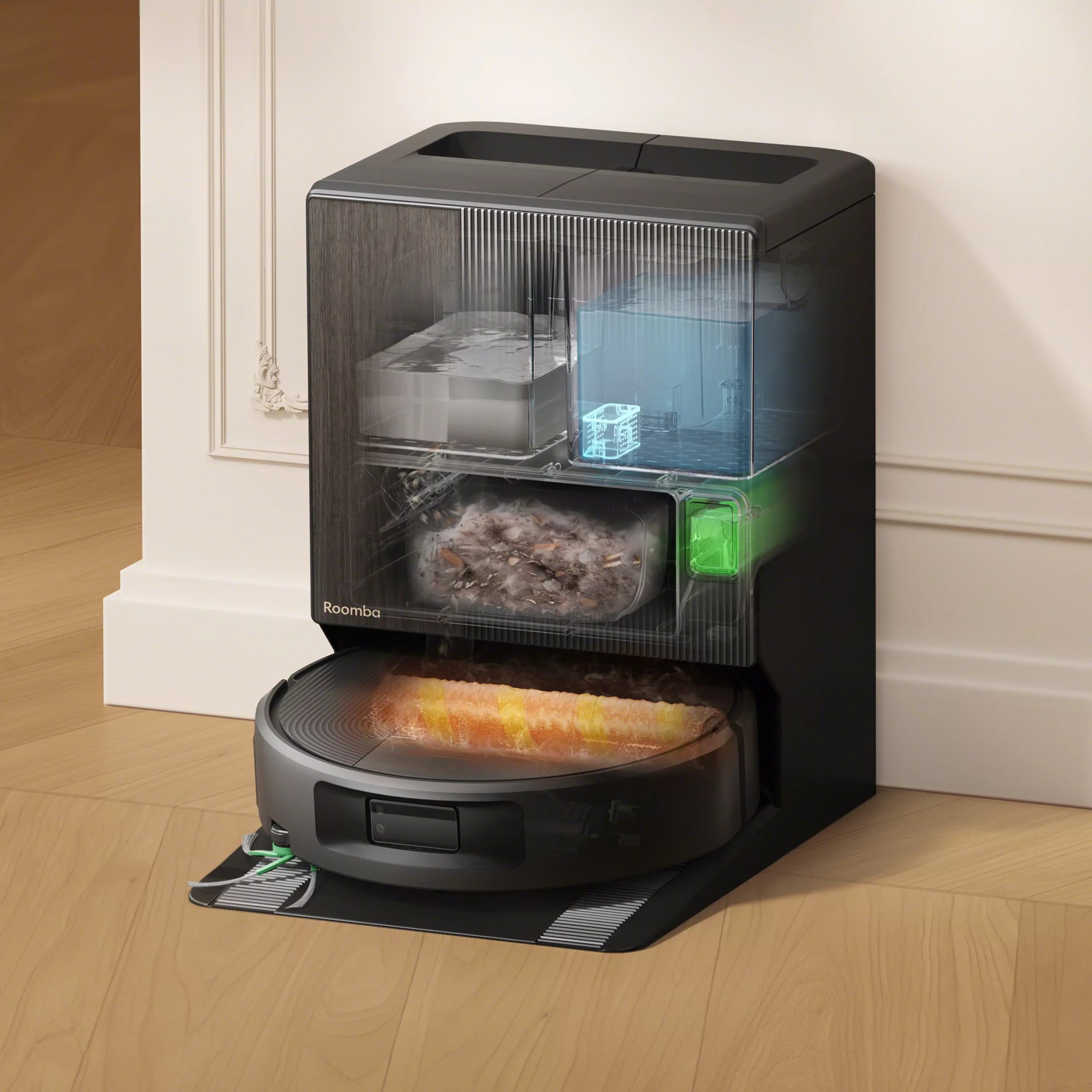 Cận cảnh trạm sạc AutoWash Dock của Roomba Max 875